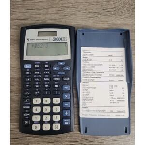Texas Instruments TI-30X IIS Scientific Calculator Cover Solar Blue/Black- WORKS